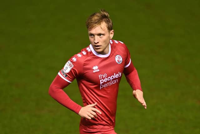Josh Wright in action during the  League Two match between Carlisle United and Crawley Town at Brunton Park on March 30, 2021 in Carlisle, England. Picture by Stu Forster/Getty Images