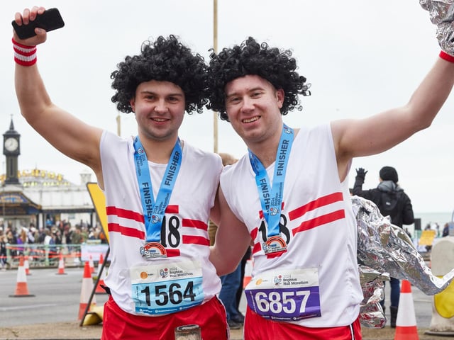 Action at the Brighton Half Marathon