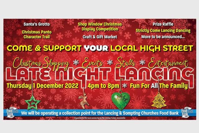 Christmas is coming to Lancing on Thursday, December 1