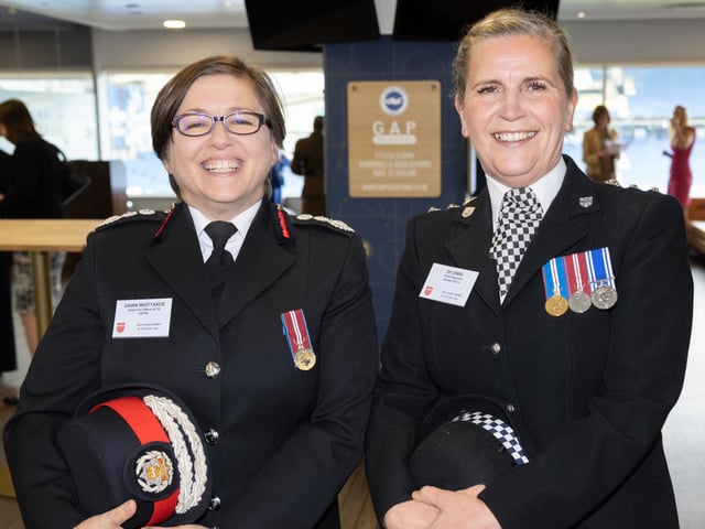 Dawn Whittaker, Chief Fire Officer at ESFRS with Di Lewis Chief Inspector Sussex Police.