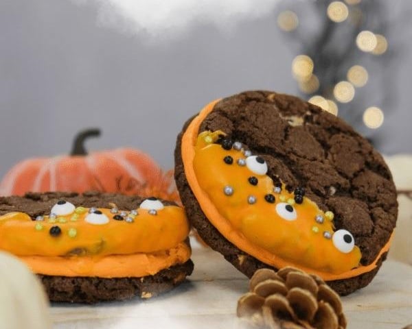 Halloween Cookie Sandwiches. Picture: Piglet's Pantry