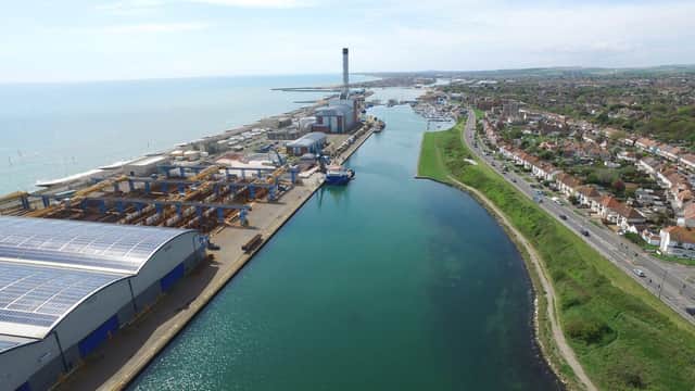 Aerial view of Shoreham Port Authority