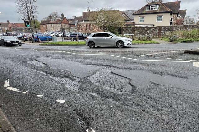 Potholes in Chichester.