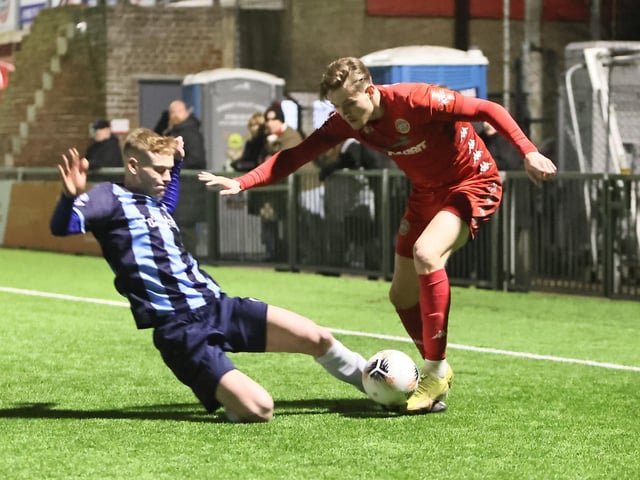 Action from Worthing FC's 6-2 Sussex Senior Cup win over Crowborough Athletic at Woodside Road