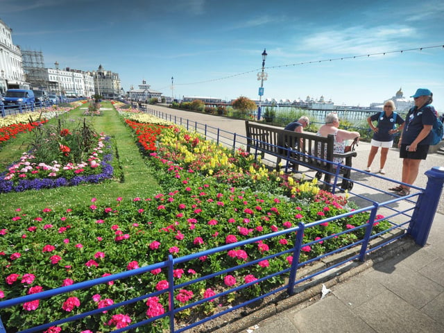 Eastbourne seafront pictured on July 30 2024 during a mini heatwave.