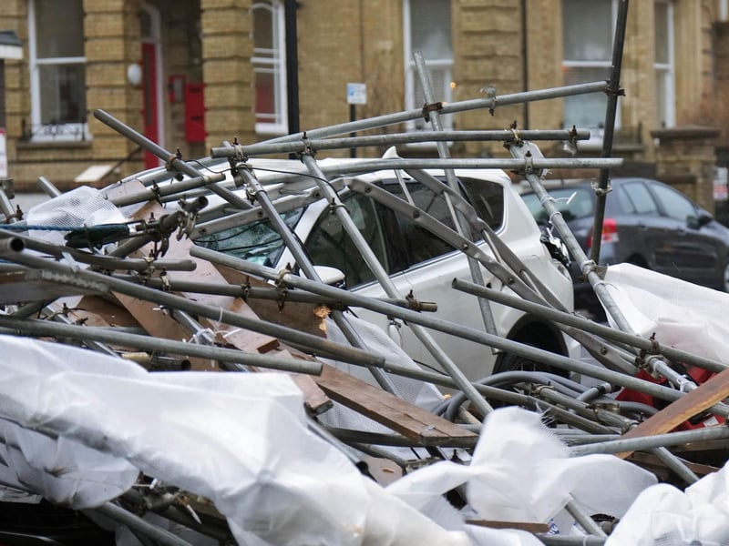 An incident involving fallen scaffolding has sparked an emergency response in First Avenue, Hove