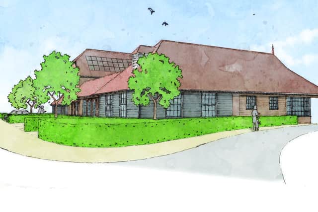 An artist's impression of how the new community centre at the Mowbray development in Horsham could look