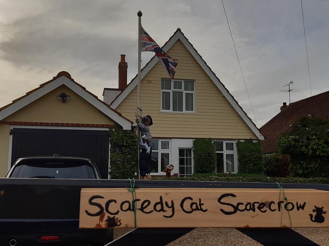 Some of the super scarecrows created for the Ferring Scarecrow Festival 2022, raising money for 1st Ferring Scouting Group. Some have pumpkins displaying a letter, five in North Ferring and nine in South Ferring. Unscramble them to enter the prize draw. Trail maps available at Brown's Natural Pet store.