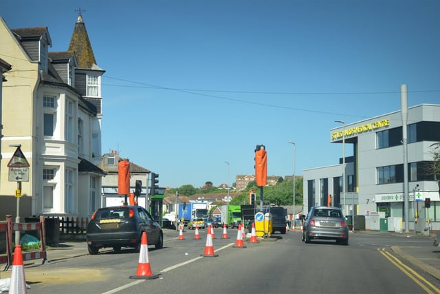 Roadworks on Bexhill Road,  May 17.