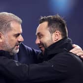 Tottenham Hotspur boss Ange Postecoglo and Brighton head coach Roberto De Zerbi