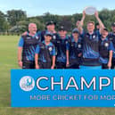 Southwater CC captain Morgan Gilmour lifts the Sussex Slam trophy | Picture contributed