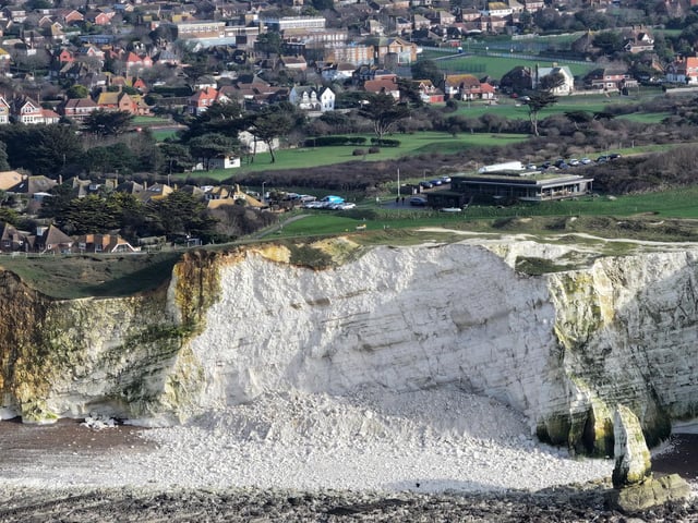 There have been reports of a large cliff fall at Seaford Head