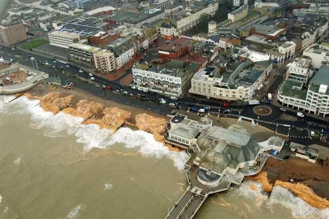 A bird's eye view of the wood between Worthing Pier and the Lido