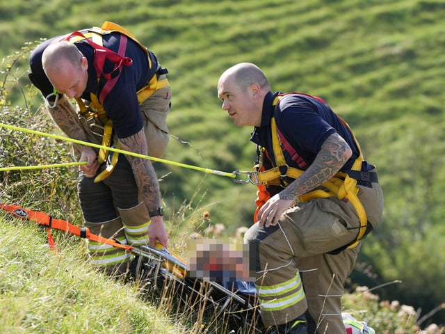 The rescue at Devil's Dyke. Photo: Eddie Mitchell