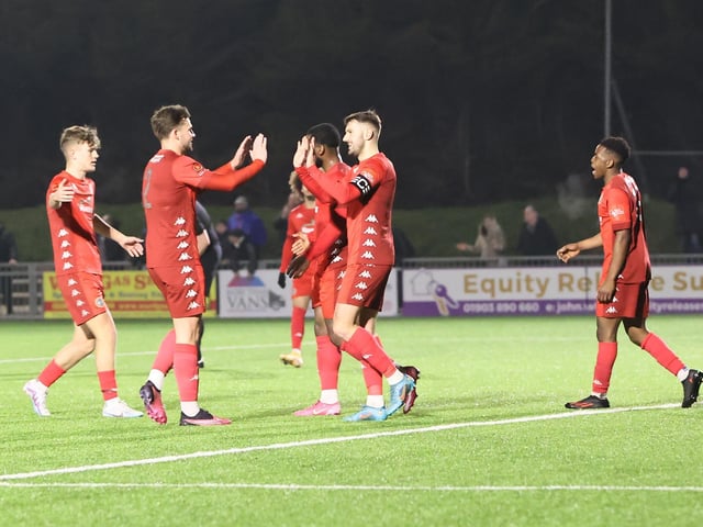 Action from Worthing FC's 6-2 Sussex Senior Cup win over Crowborough Athletic at Woodside Road