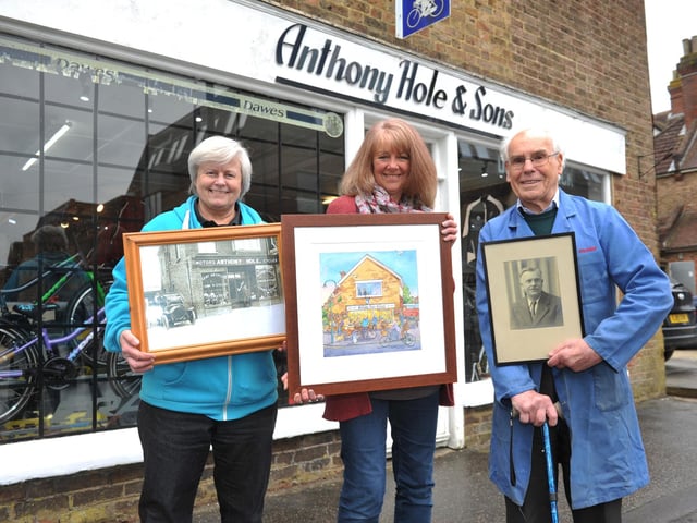 Lyndsey Smith (centre) with Peter Jeffery and Julie Richards, owners of Anthony Hole and Sons, in 2024