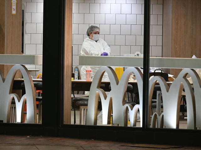 Investigations were seen taking place inside McDonald's