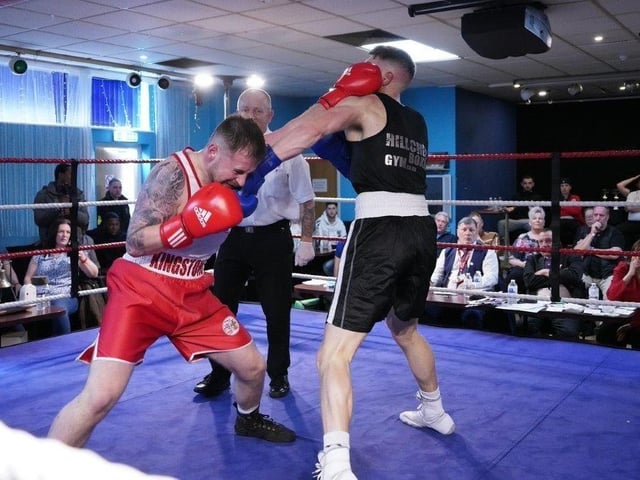 Action from Crawley's junior boxing squad at their annual blockbuster at the Goffs Park Social Club on Sunday. Picture by Max Spanner Photography