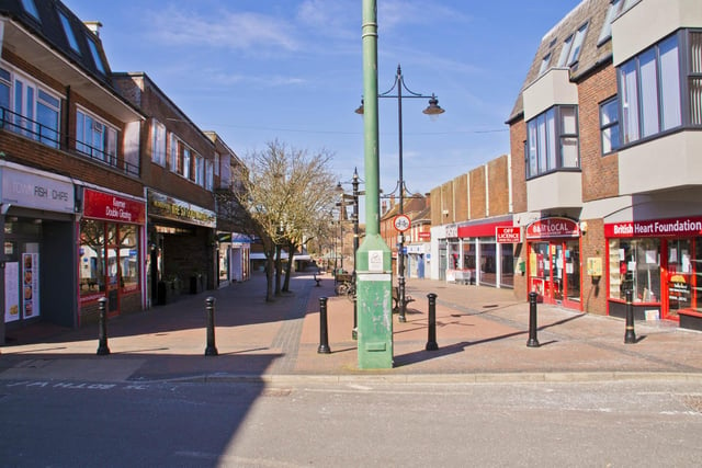 Burgess Hill town centre on the first day of the Covid lockdown