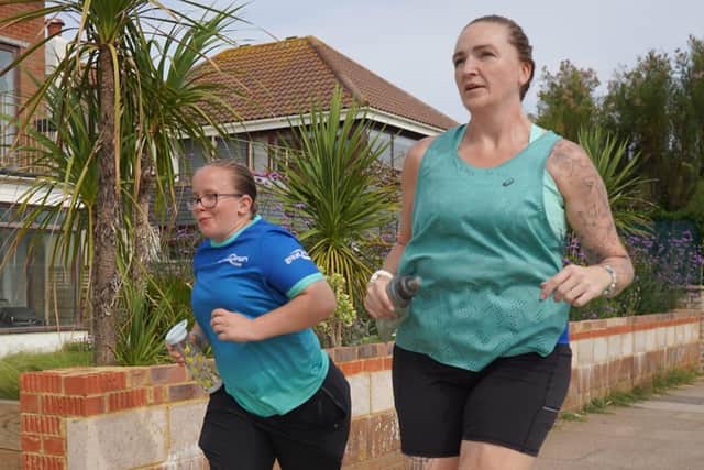 Heather (left) and Nina (right) training at West Sussex Mind's running group Picture by Kristian Coburn