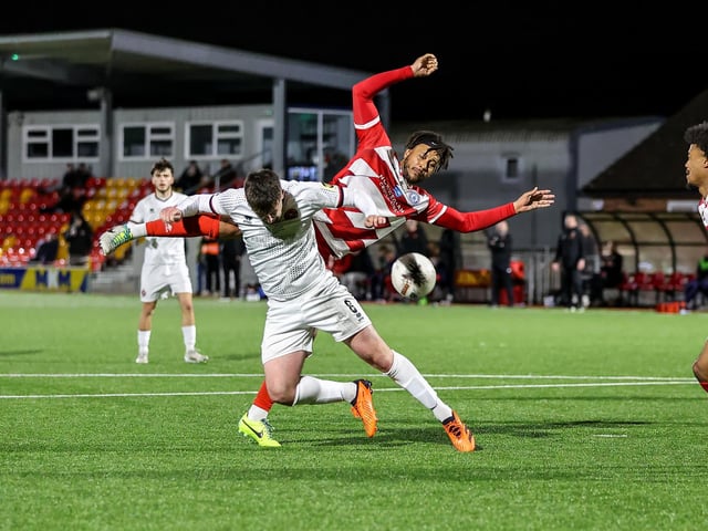 Action from Eastbourne Borough's 0-0 draw at Truro City
