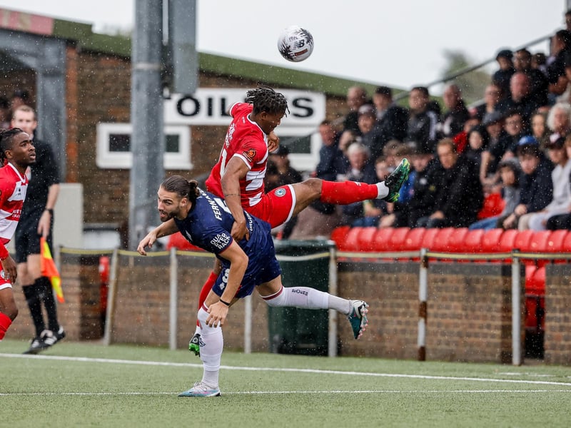 Images from Eastbourne Borough's 2023-24 season opener, a 1-0 National South home win over Hampton and Richmond