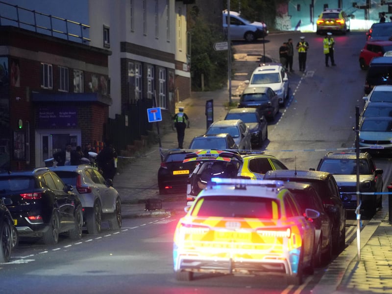 Armed police respond to Brighton incident; road cordoned off. Photo: Eddie Mitchell
