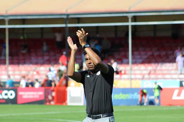 Kevin Betsy's first game in front of the Crawley home crowd ended in a 3-3 draw against Championship side QPR. Photo: Cory Pickford