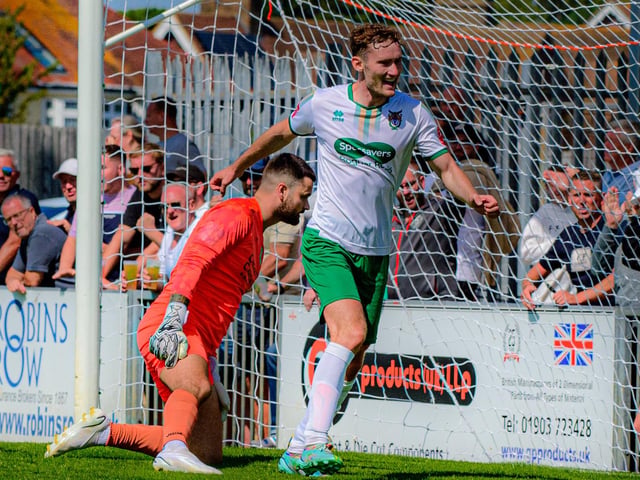 Action in the Rocks' pre-season win over Chichester City at Nyewood Lane