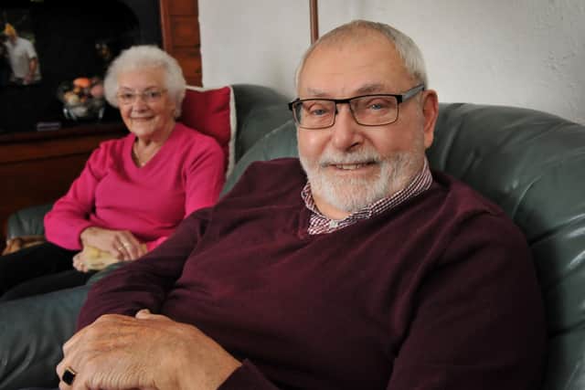 Pam (left) said the treatment her husband received from ambulance and nursing staff was ‘marvellous’, adding: “I cannot praise them enough." Photo: Steve Robards SR2211163