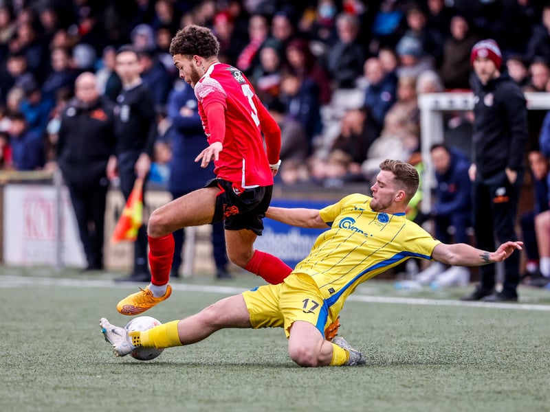 Action from Eastbourne Borough v Taunton Town at Priory Lane in National League South