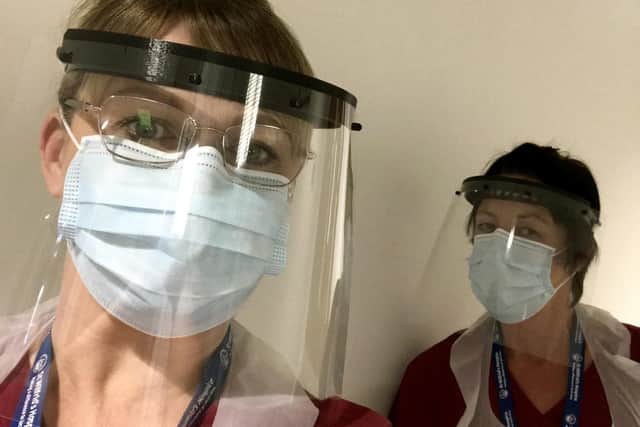 Members of the hospice’s community nursing team wearing PPE