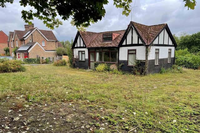 The second property has a freehold guide price of £550,000-plus and sits on more than a third of an acre, with planning permission for two detached houses.