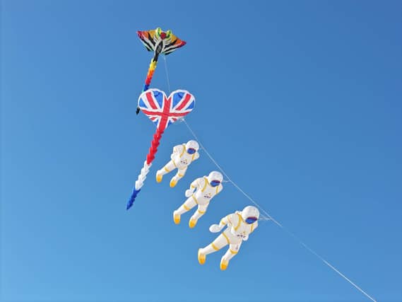 Some eye-catching kites have been pictured on Goring beach in West Sussex.