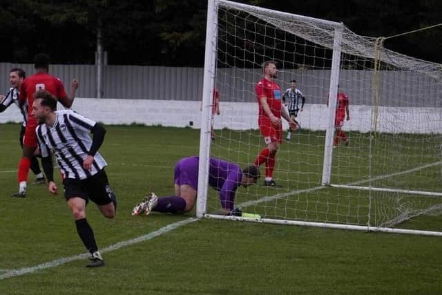Peacehaven on the way to victory in round four at Egham | Picture: Stanley Bernard