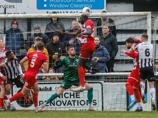 Action from Eastbourne Borough's visit to Bath City in National League South