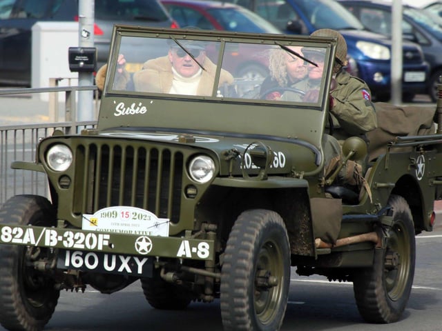 AA Invictus Military Vehicle Run in Hastings Old Town - 16 April 2023. Photo by Roberts Photographic