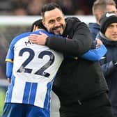 Brighton head coach Roberto De Zerbi is a huge fan of his talented attacker Kaoru Mitoma. Photo: GLYN KIRK / Getty Images