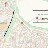 A map of the Cuckoo Trail showing the closed section and alternative access route. Photo: Wealden District Council