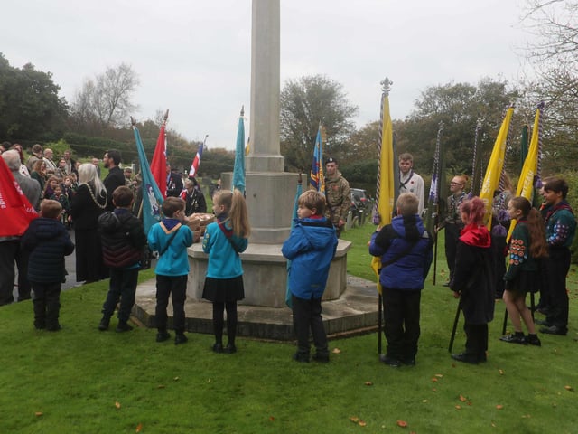Planting of the crosses ceremony of remembrance at the Commonwealth war graves at Hastings cemetery. Photo by Roberts Photographic.
