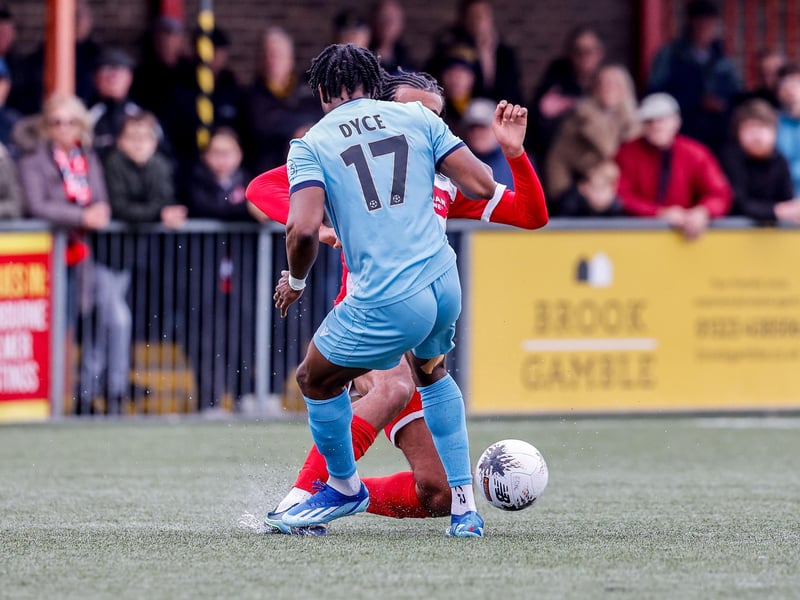 Action from Eastbourne Borough v Slough in National League South