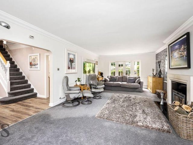 The expansive living room is a standout feature