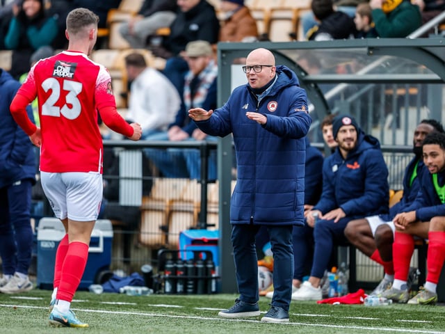 Action from Eastbourne Borough's 5-1 win at Slough Town in the National League South