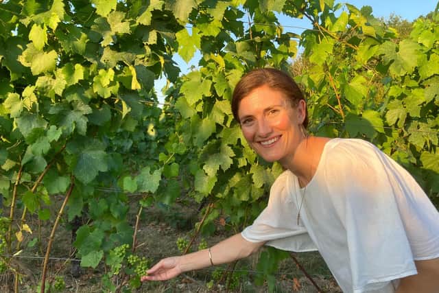 Kirsty Goring examines the vines at Wiston Estate