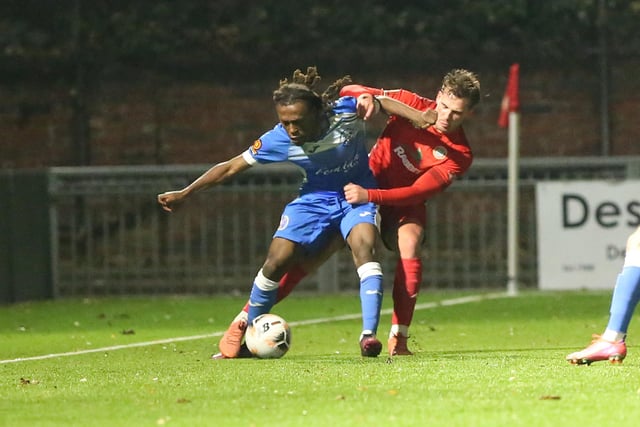 Action from Worthing FC's 3-2 win at home to Tonbridge Angels