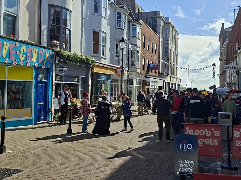 Filming underway in Worthing.