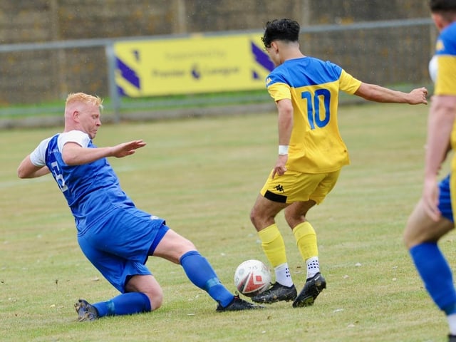 Shoreham FC take on Epsom and Ewell FC in a pre-season friendly at Middle Road