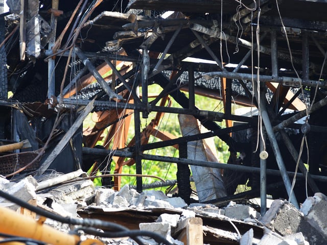 Demolition of former nightclub and amusement arcade in George Street, Hastings. Photo was taken on May 23 2023.