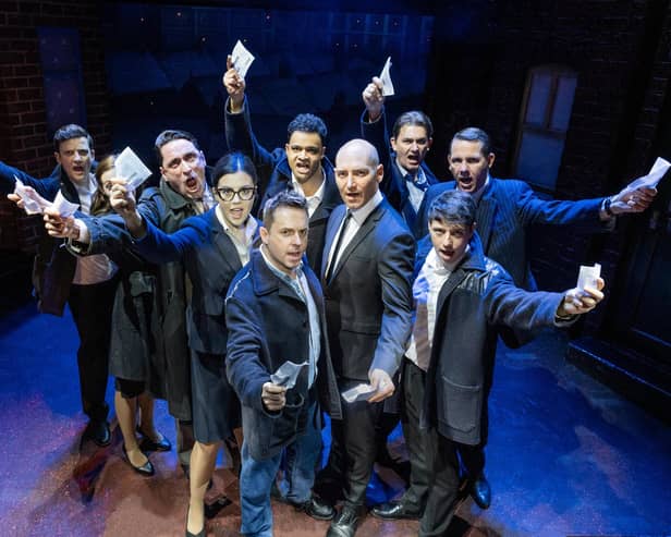 Sean Jones (Mickey) & the cast of Blood Brothers- Photo by Jack Merriman