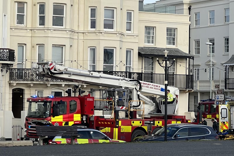 Police officers, firefighters and ambulance crews responded to the incident at Marine Parade